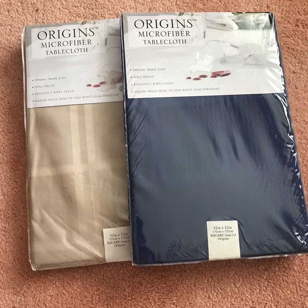 (2) microfiber tablecloth brand new